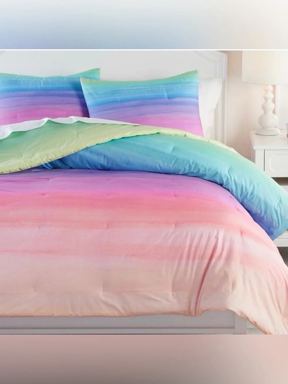 Nwot Pottery Barn | Watercolor Rainbow Ombre Comforter Bedding in Full/Queen